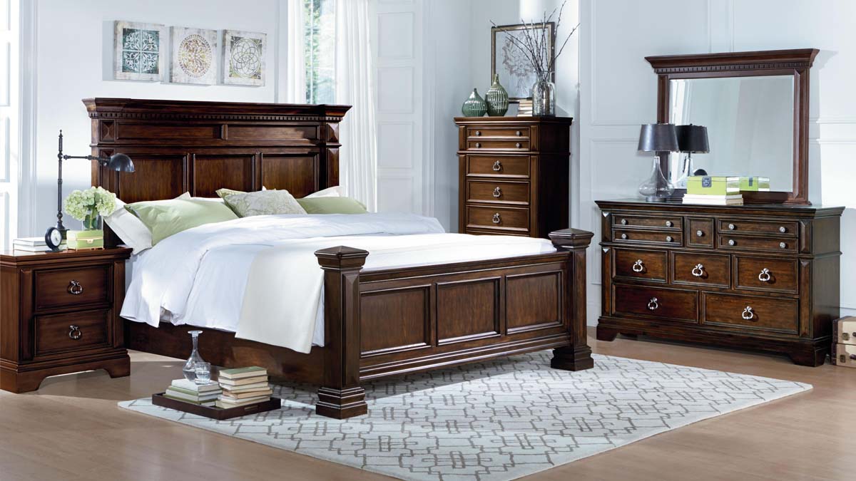 master bedroom design ideas wood furniture bed set brown traditional style