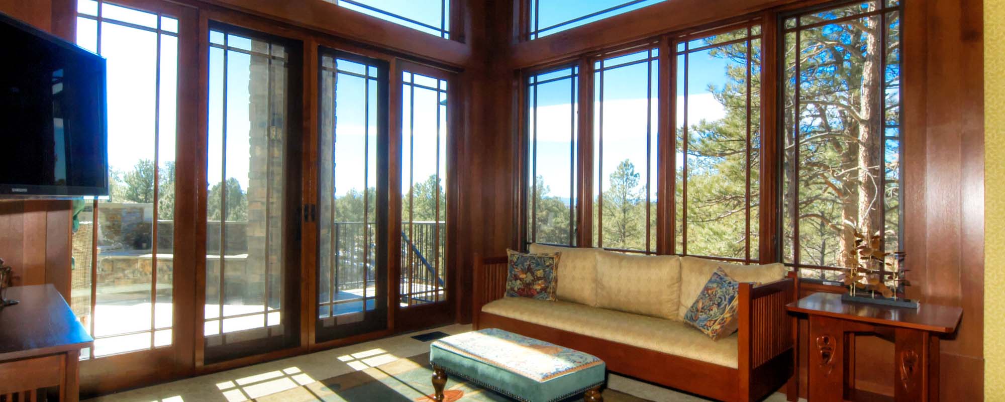 beautiful custom NJ sunroom new home builder luxury sunroom wood trim sunroom