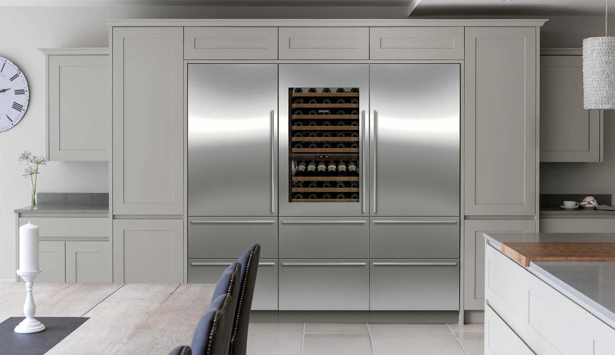 high end sub zero bult in fridge freezek modern luxury kitchen design