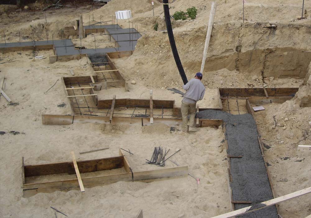 NJ Passive House Builder - poured footing forms - Gambrick