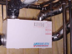 lifebreath HRV heat recover ventilator in a passive house