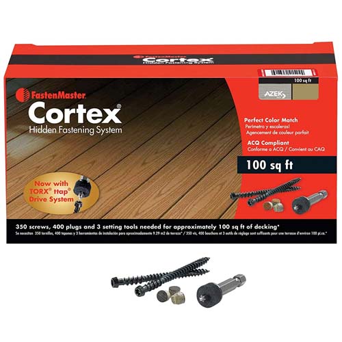 cortex hidden deck fastening system small box of 100 sq ft