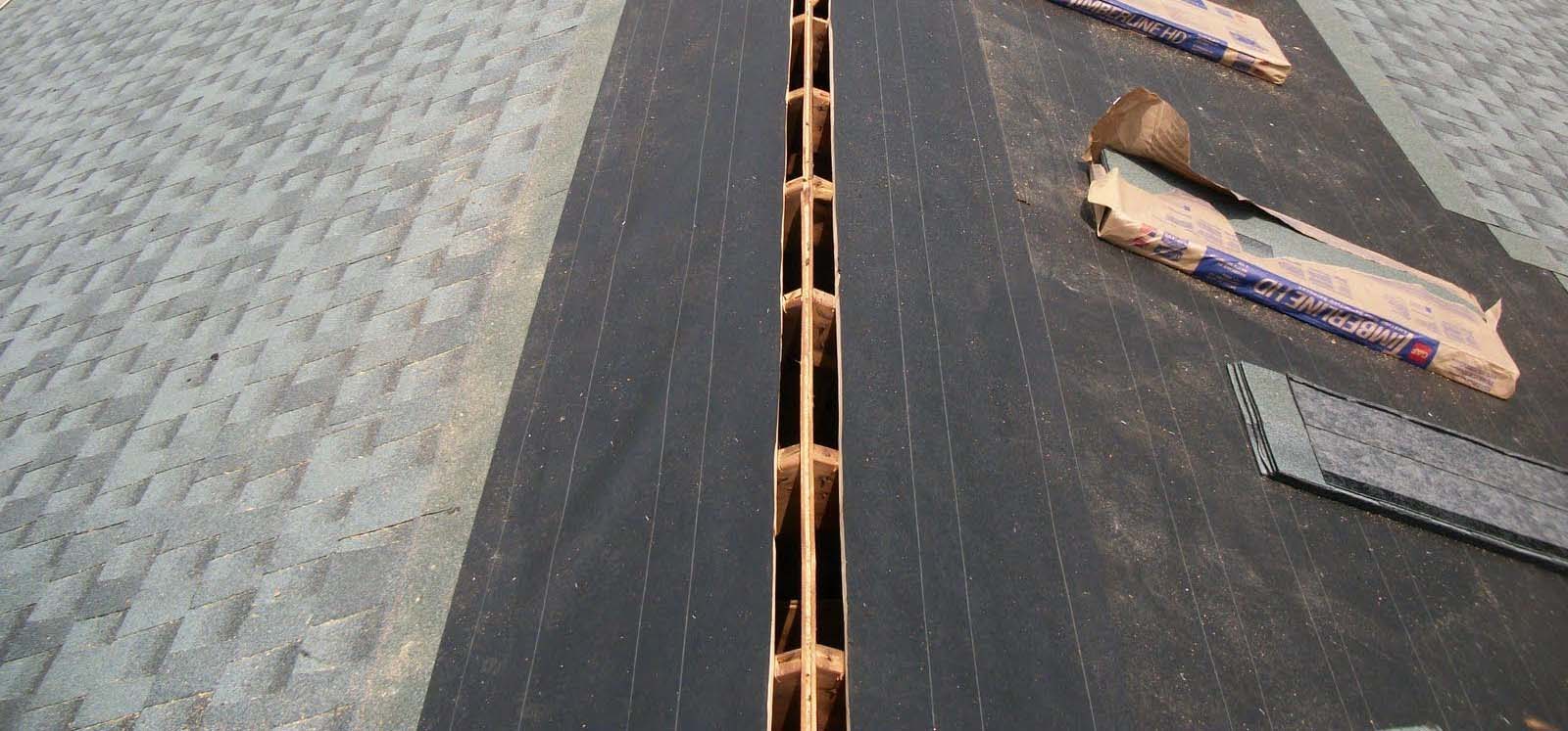 ridge vent gap on a roof