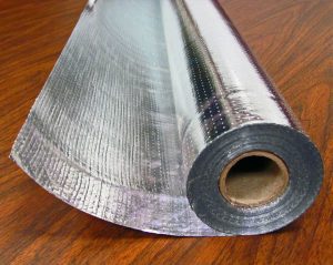 rolled aluminum reflective barrier for radiant floor heating