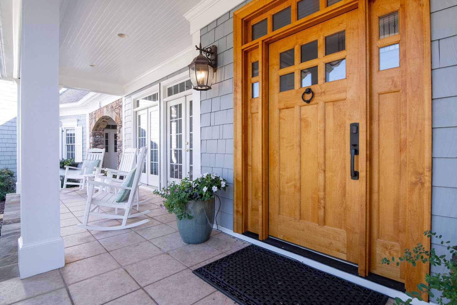 blue siding front door 18 Modern Design