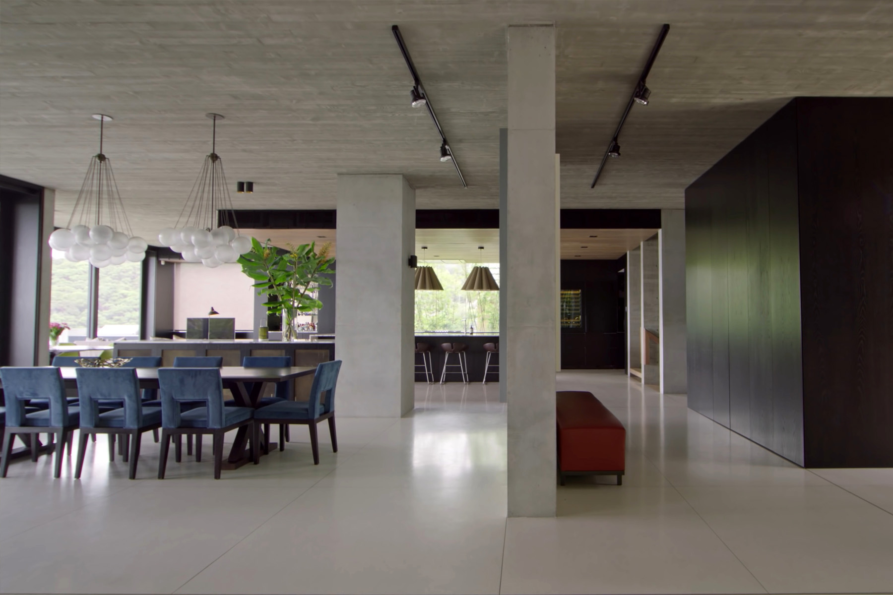 interior walls and ceiling made from poured concrete