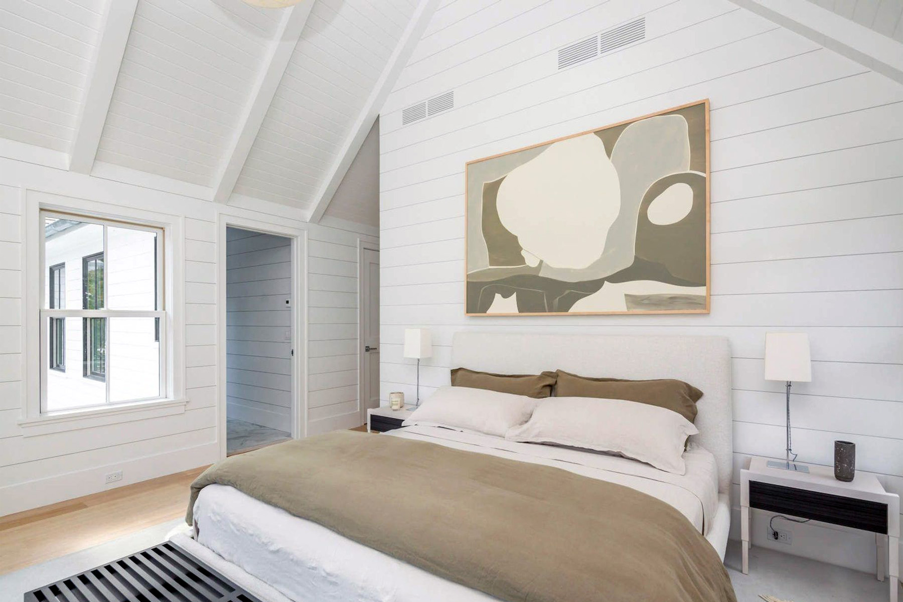 is shiplap cheaper than drywall bedroom with shiplap walls and vaulted ceilings