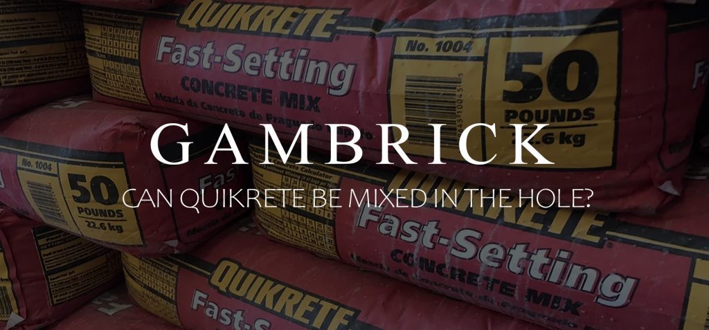 can quikrete be mixed in the hole banner
