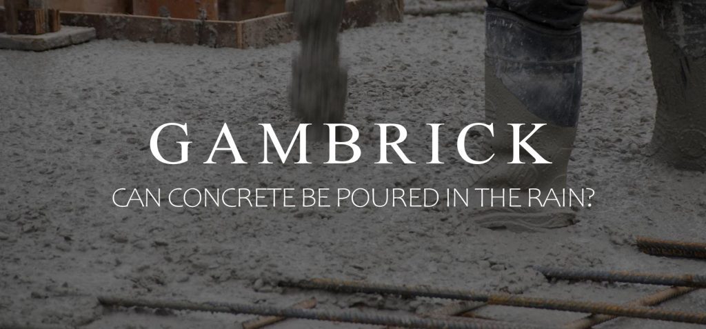 can concrete be poured in the rain banner