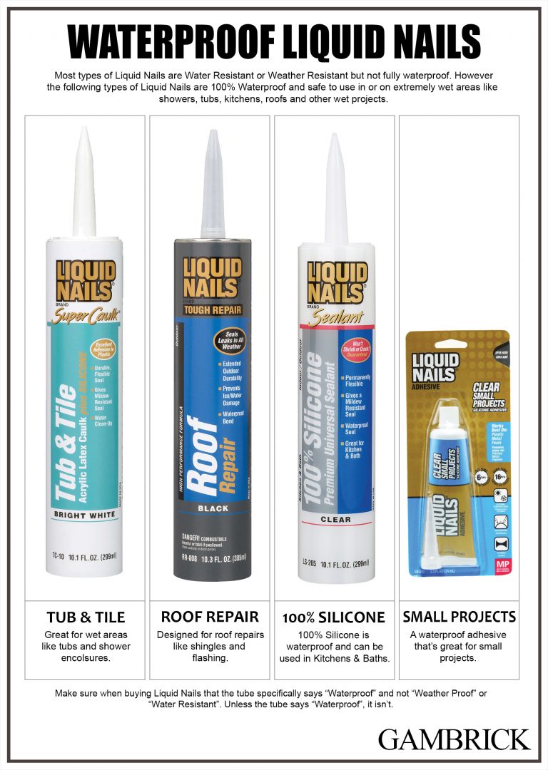 Is Liquid Nails Waterproof?