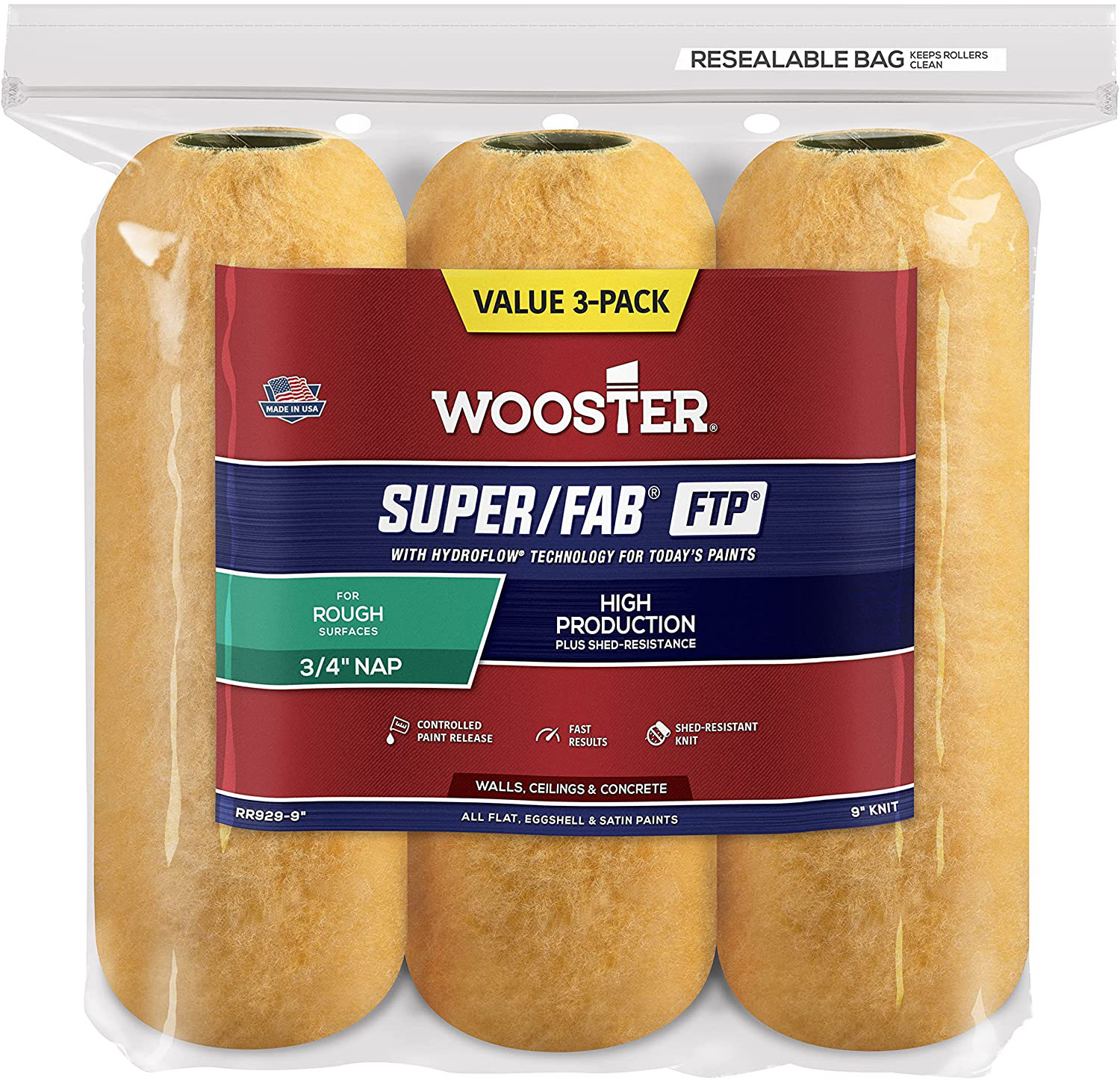 wooster super-fab concrete rollers 3 pack