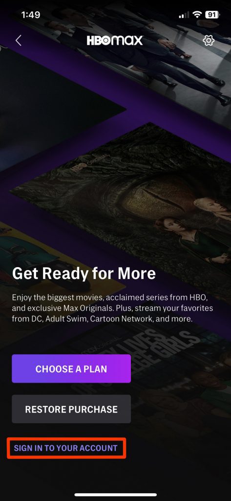 how to see watch history HBO Max app step 3.1
