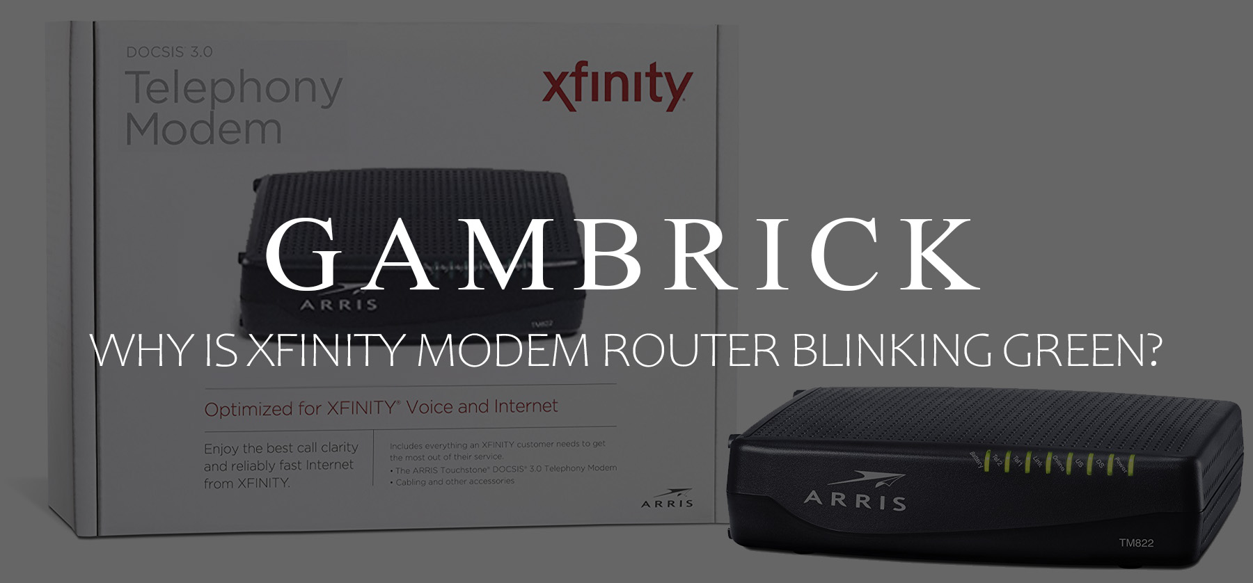 why is Xfinity modem blinking green banner 1.1