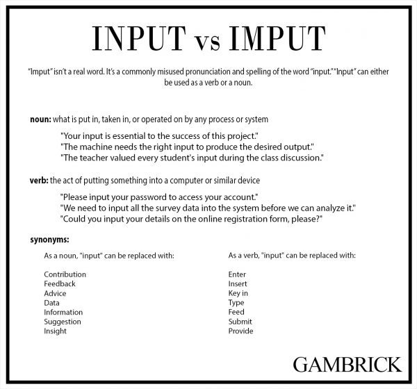 Input or Imput Which Is Correct?