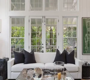 beautiful sunroom glass doors white sofa 1.0