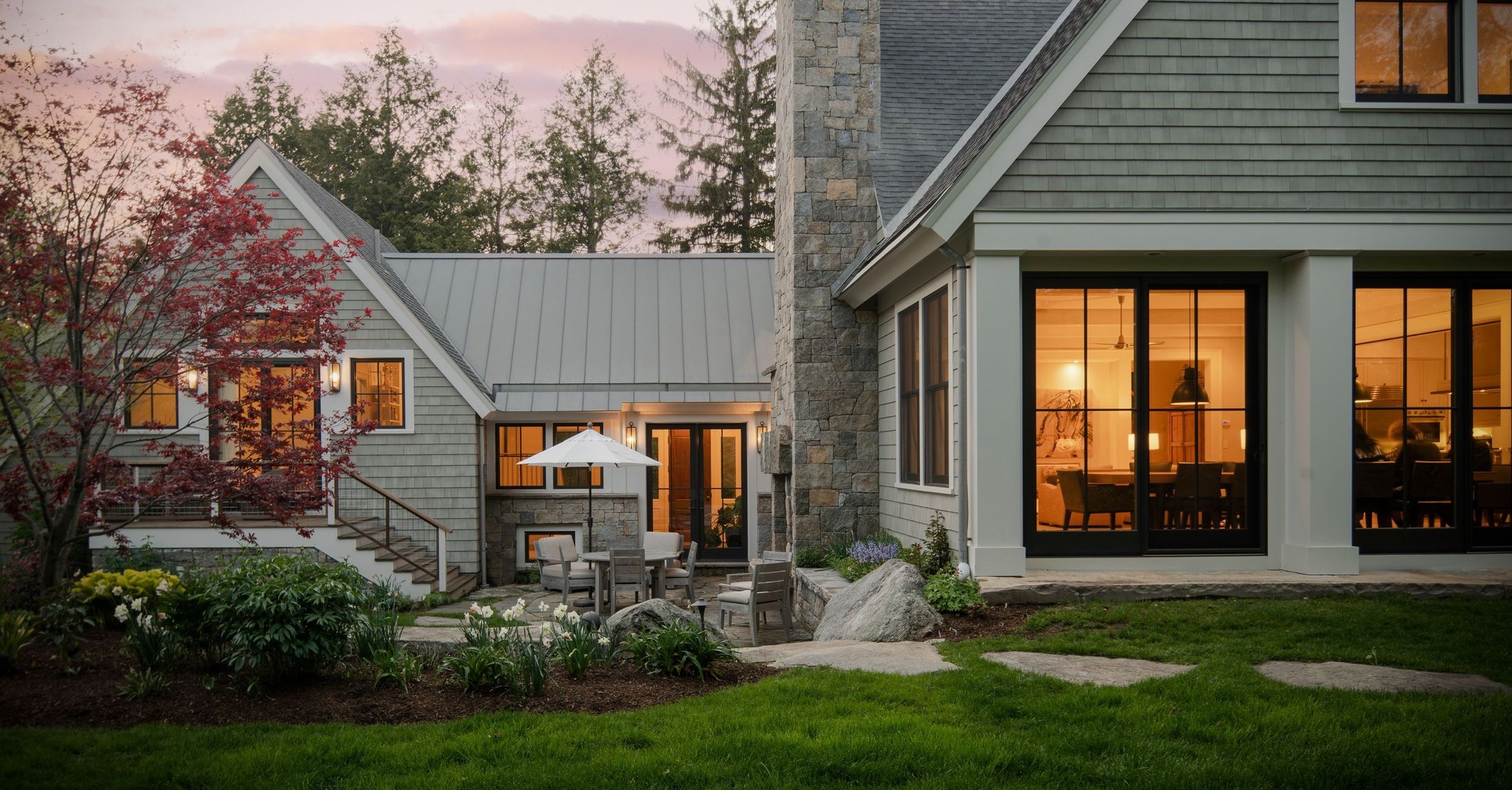 custom home builder contractor Gambrick toms river NJ modern home cedar shake & black windows